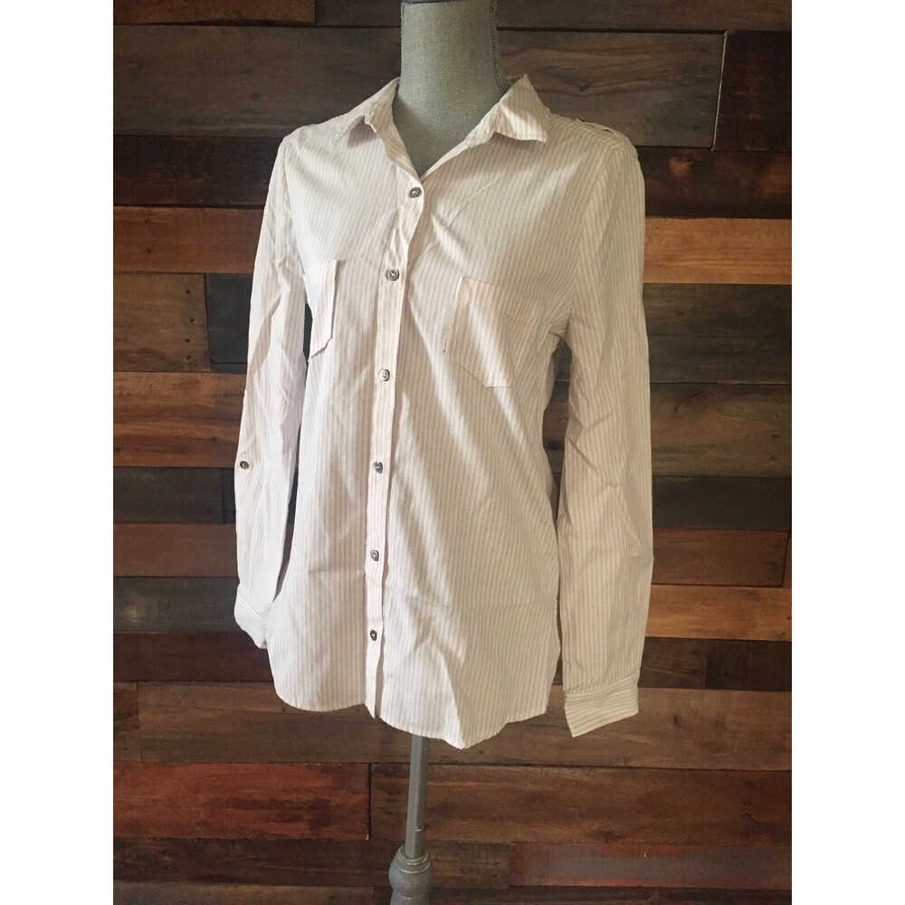PJK BLUE LABEL GRAY/BLUE LONG SLEEVE BUTTON DOWN SHIRT SIZE M